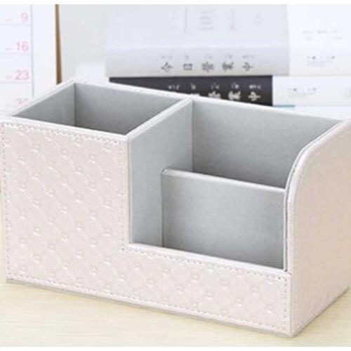 New Enhanced 1pc Multi-function PU Desk Organizer Stationery Pen Storage Box Organizer JR Deals