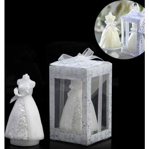 1Pcs Gown Dress Design Art Candle White Elegant Wedding Bridal Bride Candles Wedding Party Supplies Home Decors