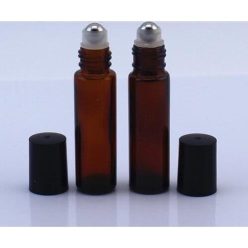 10ml Refillable Amber Roll On Roller Perfume Bottle Empty Essential Oils Deodorant Containers LX2874