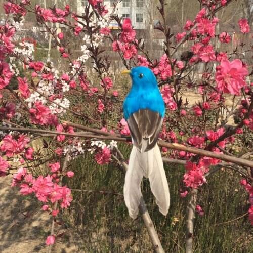 17cm simulation bird feathers bird turn head left ,toy model handicraft home Decoration props garden decoration h1038