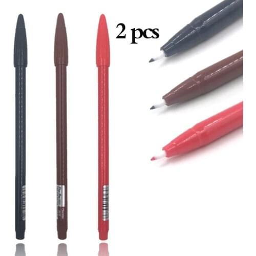 2 pcs Waterproof Tattoo Pencil Microblading Surgical Skin Marker Pen Eyebrow Lip Liner Permanent Makeup positioning pen Supplies