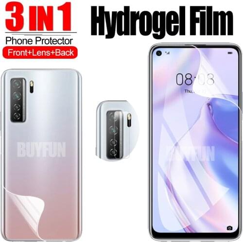 3-IN-1 Protective Hydrogel Film For Huawei P40 Pro Lite 4G 5G Screen Protector Camera Lens Glass for huawei p40 pro lite huawie
