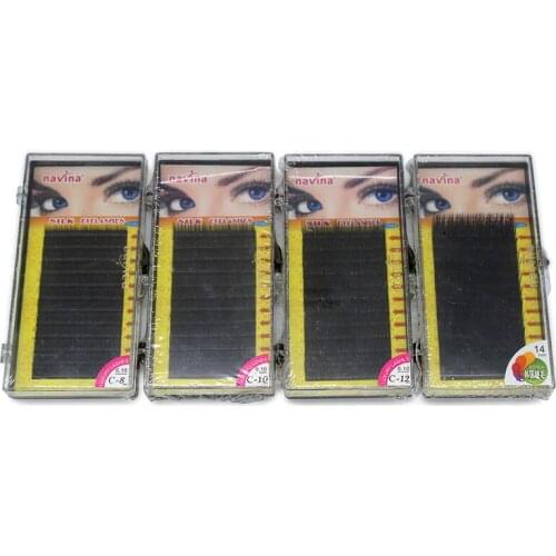 4 Tray Navina Pro 0.15C Curl (8/10/12/14MM) Natural False Eyelashes Extension Makeup Tool Soft Fake Eye Lashes for Eye Beauty
