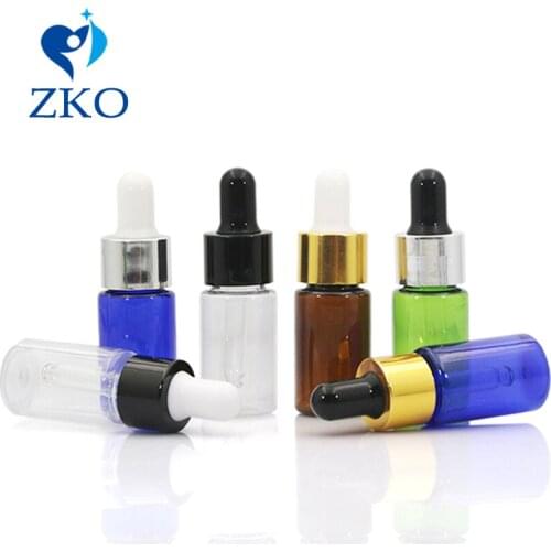5Pcs 10ml Empty Makeup Glass Bright lid with Glass Eye Dropper Portable Refillable Bottle Esstenial Oil Liquid Container