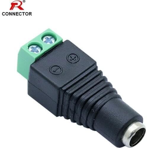 50pcs DC Power Balun Connector, 5.5X2.5mm Female Jack Wire Terminals