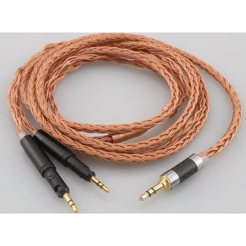 6.35mm 4.4mm 2.5mm 16 Core 7N OCC Transparent Braided Earphone Headphone Cable For Audio-Technica ATH-R70X