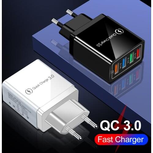 Quick Charge QC 3.0 4.0 USB US EU Charger Universal Mobile Phone Charger Wall Fast Charging Adapter For iPhone Samsung Xiaomi