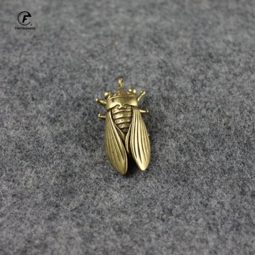 Antique Copper Cicada Figurines Home Decor Accessories Vintage Brass Animal Statue Small Ornaments Office Desk Decorations Craft