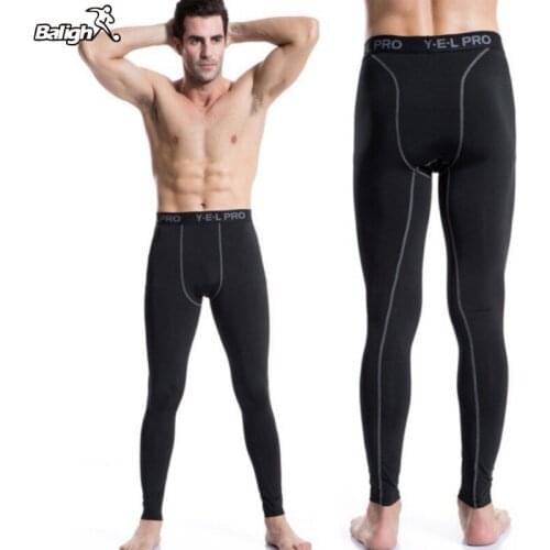 Balight Men Sports Leggings Quick Dry Striped Sports Pants For Men Black Trousers
