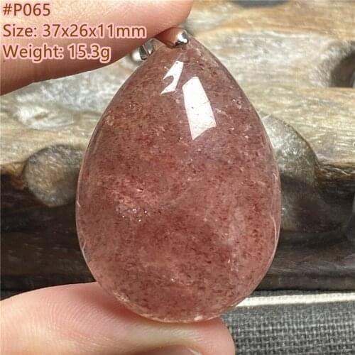 Natural Strawberry Quartz Beads Pendant Jewelry For Women Man Crystal Healing Wealth Luck 37x26x11mm Beads Silver Stone AAAAA