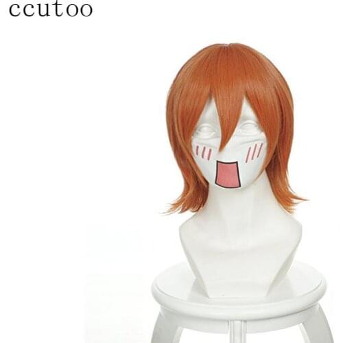Ccutoo One piece Nami 14" Orange Short Straight Party Synthetic Hair cosplay costume wig heat resistance fiber