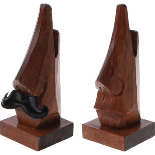 Wooden Nose Shaped Eyeglass Holder Wood Sunglasses Spectacle Display Stand Unique Desktop Accessory and Gifts Home Decor