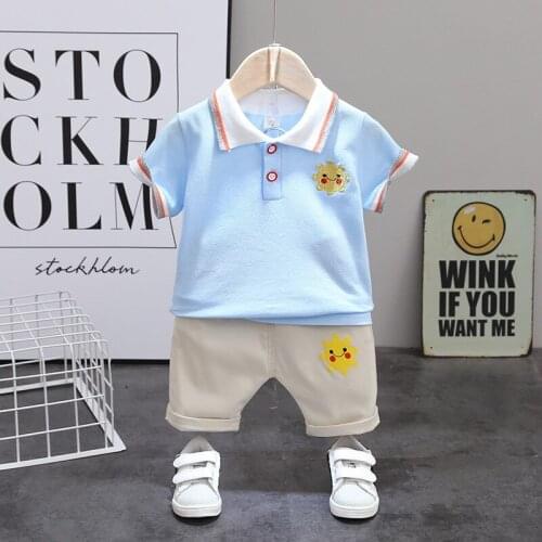Childrens clothing summer Childrens suit Clothes Sets Boys and girls Short sleeve shirt + Pants 2 pieces Baby Clothing sets