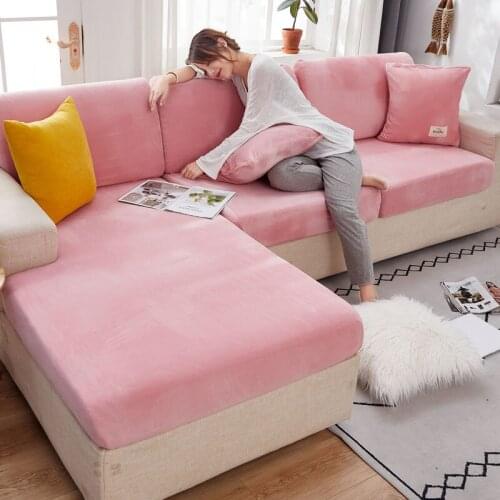 Stretch Sofa Seat Cushion Cover Plush Sofa Covers for Living Room Removable Elastic Seat Chair Cover Furniture Protector