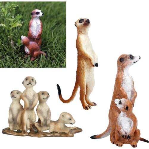 Wild Zoo Standing Meerkat Action Figures Figurine Models Decor Kids Toys