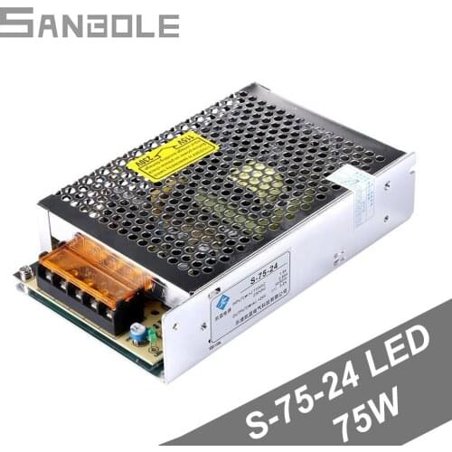 Switching Power Supply S-75-24 24V/3.2A 12V/6.3A 5V/15A LED AC/DC 75W Input voltage 110V/230V Transformer Protections overload