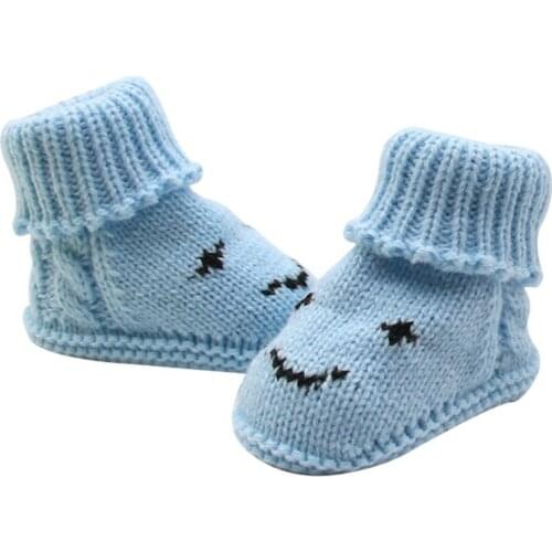 Ins Infant Shoes Autumn Winter Baby Snow Boots Knitted Wool Thicken Warm Infant Baby Shoes Footwear forborn New