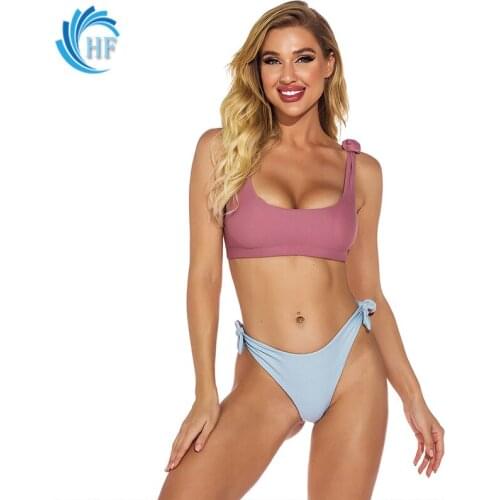 Summer Beachwear Women Swimsuit High Waist Bikini 2 Piece Set Brazilian Bikini Sexy Bathing Suit Womens Swimwear Strap Biquini
