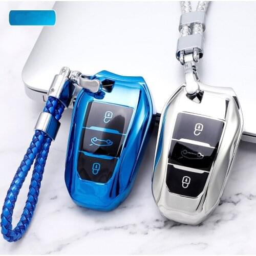 Fashion Soft TPU Car Key Case Cover For Peugeot 308 408 508 2008 3008 4008 5008 Citroen C4 C4L C6 C3-XR Smart Shell Accessories