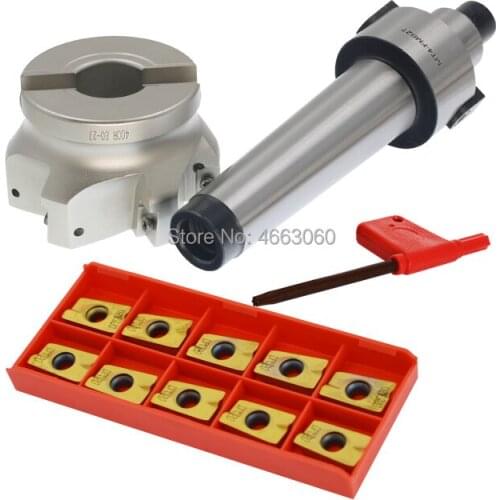 MT3 FMB27 MT4 FMB27 arbor+ BAP400R 80 27 Face Milling Cutter + 10pcs APMT1604 Inserts For Power Tool