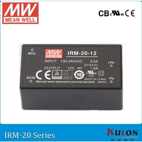 Original MEAN WELL IRM-20-3.3 single output 4.5A 3.3V 14.85W encapsulated meanwell power supply IRM-20