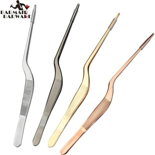 14/16/20/23/26/30cm Kitchen Cooking Medical Tweezers Stainless Steel Kitchen Seafood & bar Tweezer Food Tongs Tool Bar Accessory
