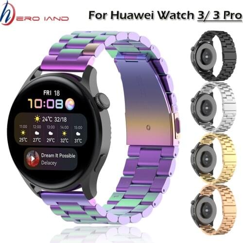 22mm Watchband For Huawei Watch 3/3Pro/GT2/GT/GT 2E/Samsung Galaxy Watch 3/Gear S3/Withings Steel HR Stainless Steel Watch Strap