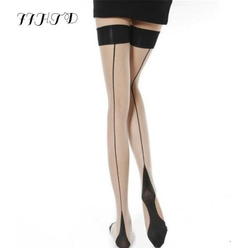 Sexy Womens High Stockings Lace Top Silicon Strap Anti-skid Thigh Nightclub Medias Mujer Stockings Female Erotic