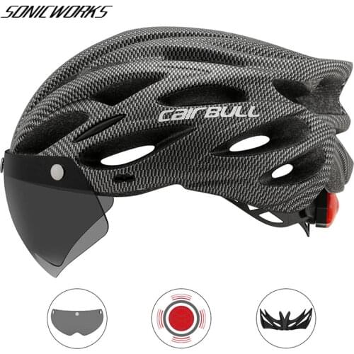 Ultralight Cycling Helmet Intergrally-molded Mountain Road MTB Helmets With Removable Visor Goggles Bike Taillight For Men Women