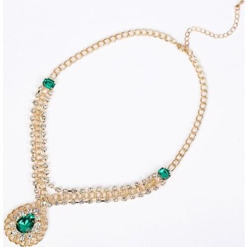 TOP Rhinestone crystal gold color elegant luxury royal formal dress necklace silver Color jewelry women silver necklace #N006