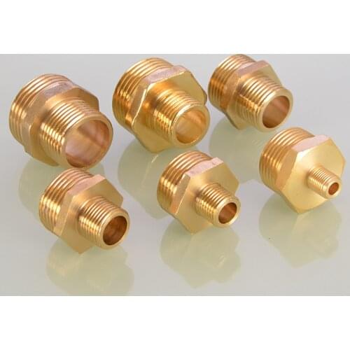 Reducing Brass Pipe Nipple Fitting Quick Coupler Adapter 1" 1.2" 1.5" 2"BSP Male to Male Thread Water Oil Gas Connector