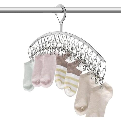 20 Clips Stainless Steel Windproof Clothespin Laundry Hanger Sock Drying Rack