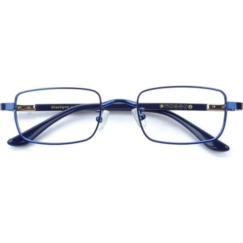 Vintage Eyeglasses Frames Women/Men Stainless Steel Blue Rectangular