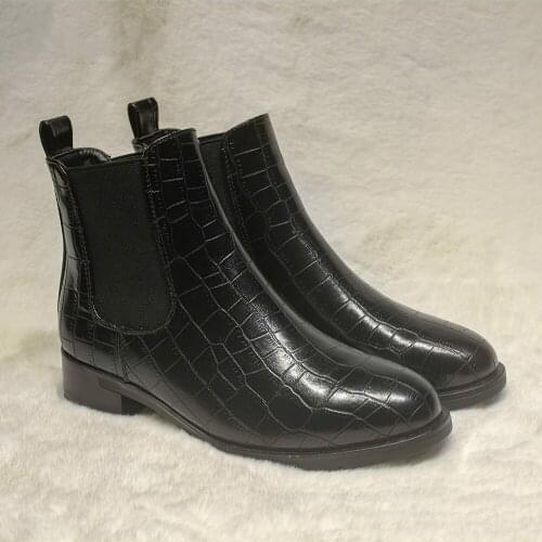 Womens Ankle boots Chelsea Boots British style Girls Naked Boot Round Toe Winter Shoes Woman Flat Boot