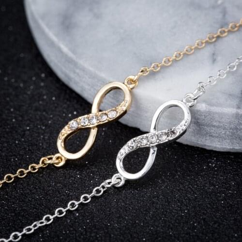 Gold Infinite Loop Eight Bracelet For Women Men Jewelry Lucky Number 8 Charmbracelet Bracelets Children