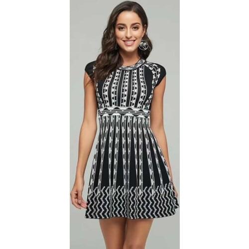 Wholesale 2020 summer womans dress black Jacquard High-end luxury celebrity boutique cocktail party bandage dress