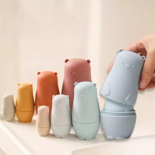 1Set/4Pcs Russian Silicone Nesting Doll Matryoshka Dolls For Kids Brithday Gifts Home Decor Matryoshka Doll Toy Ducational Toys