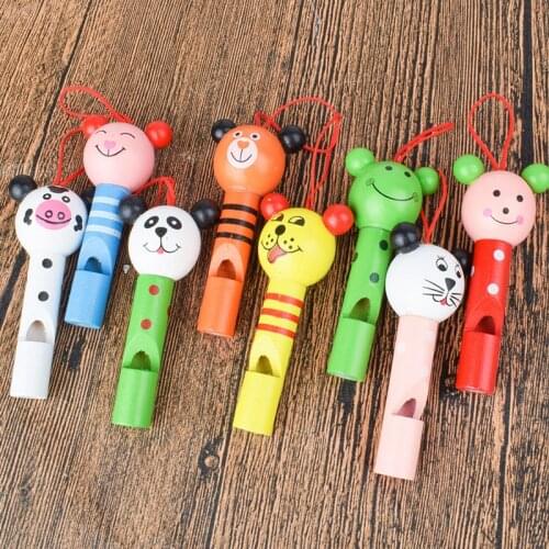 1PCS small animals mixed wooden Lip Whistles Pinata Kids Birthday Decoration Party christmas party toy Supplies Gift Toys