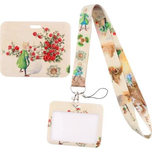 1pcs ZF3113 Cartoon Prince Fox Lanyard For Key Neck Strap Lanyard Card ID Badge Holder Key Chain Key Holder Hang Rope Key Rings