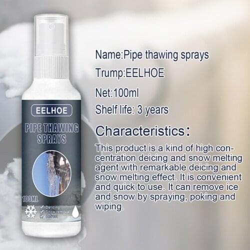 100ml Winter Pipe Thawing Sprays Snow Melting Windom Windshields Key Locks Latches Windom Rapid Thawing Antifreeze Agent