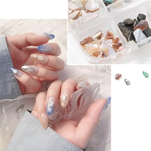 12 Grids Mixed Irregular Symphony Sea Shell Flakes Pieces Manicure Jewelry Accessories Thin Fragment Pearl Nail Art Deco
