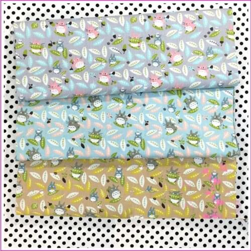 160*50cm3pc Totoro Fabric 100%Cotton Fabric Twill Sewing Material Patchwork Cartoon totoro Fabric DIY For Bedding Cloth/Clothing