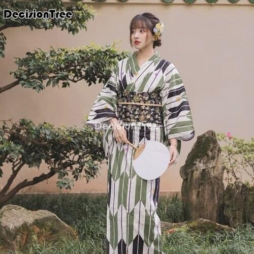 2021 japanese kimono dress cosplay for women sleepwear yukata sexy pajamas japan vintage printing daily geisha kimono robe