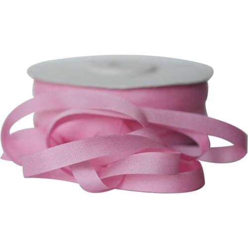 217 Prism Pink 100% Pure Silk Ribbons Thick Taffeta Double Faced for Embroidery Clothes Lable Doll Miniature Gift Packing