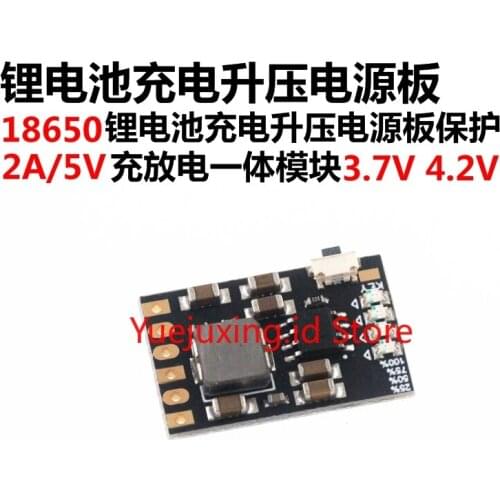 2A 5V Discharge One-piece Module 3.7V 4.2V 18650 Lithium Battery Charging Boost Power Supply Board Protection