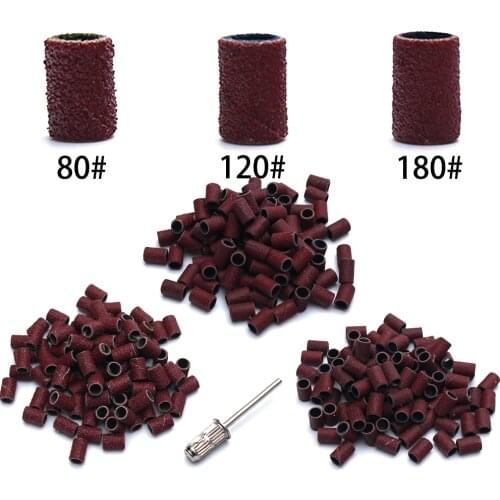 100pc 80# 120# 180# Electric Nail Machine Nail Drill Bits Nail Sanding Bands UV Gel Acrylic Polish Remover Accessory Tools