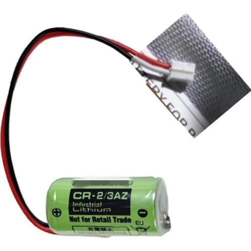 6PCS Original Brand New CR-2/3AZ 3V Lithium PLC battery with connector