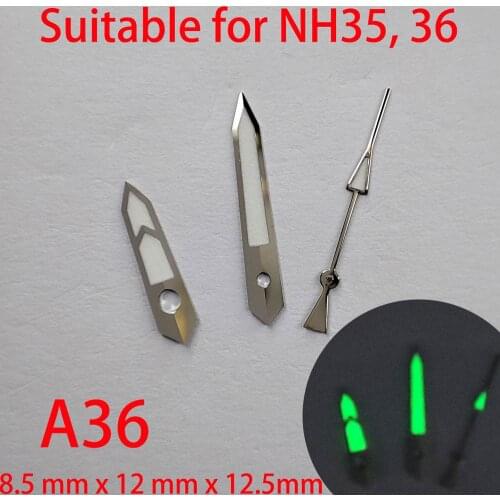 A36 suitable for NH35 watch pointers, watch accessories hand green/blue super luminous watch custom accessories NH36