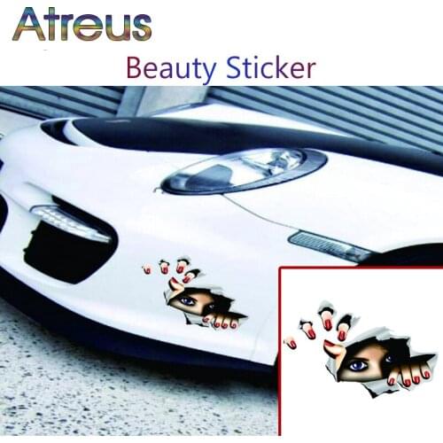 Atreus Car styling 3D Eye Peeking Stickers for Volvo Toyota Renault Chevrolet cruze Opel astra h Nissan qashqai Peugeot 307 308