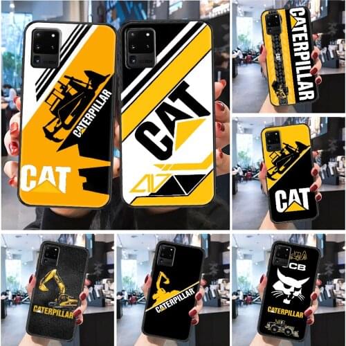 CAT Caterpillars excavat machinery Phone case For Samsung Galaxy Note 4 8 9 10 20 S8 S9 S10 S10E S20 Plus UITRA Ultra black